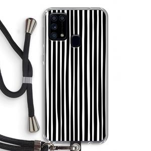 CaseCompany Stripes: Samsung Galaxy M31 Transparant Hoesje met koord