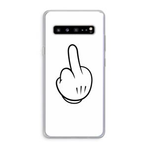 CaseCompany Middle finger white: Samsung Galaxy S10 5G Transparant Hoesje