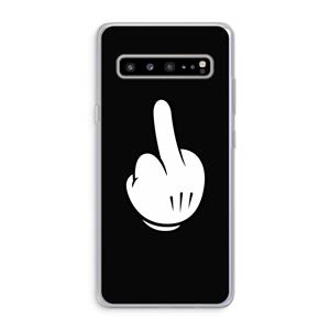 CaseCompany Middle finger black: Samsung Galaxy S10 5G Transparant Hoesje