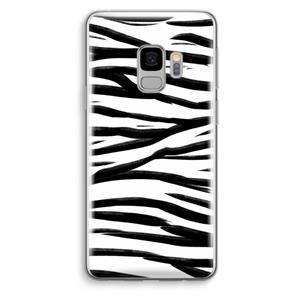 CaseCompany Zebra pattern: Samsung Galaxy S9 Transparant Hoesje