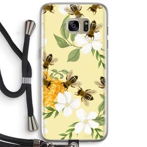 CaseCompany No flowers without bees: Samsung Galaxy S7 Edge Transparant Hoesje met koord
