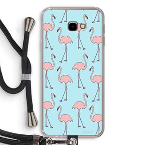 CaseCompany Anything Flamingoes: Samsung Galaxy J4 Plus Transparant Hoesje met koord