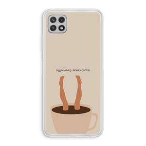 CaseCompany Aggressively drinks coffee: Samsung Galaxy A22 4G Transparant Hoesje