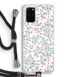 CaseCompany Sierlijke bloemen: Samsung Galaxy S20 Plus Transparant Hoesje met koord