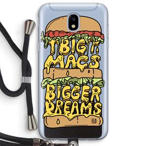 CaseCompany Big Macs Bigger Dreams: Samsung Galaxy J5 (2017) Transparant Hoesje met koord