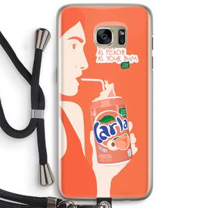 CaseCompany Peach please!: Samsung Galaxy S7 Edge Transparant Hoesje met koord