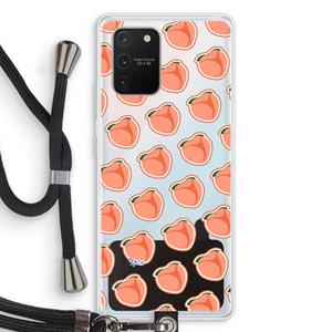 CaseCompany Just peachy: Samsung Galaxy S10 Lite Transparant Hoesje met koord