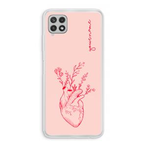 CaseCompany Blooming Heart: Samsung Galaxy A22 4G Transparant Hoesje
