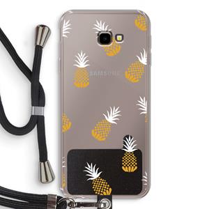 CaseCompany Ananasjes: Samsung Galaxy J4 Plus Transparant Hoesje met koord