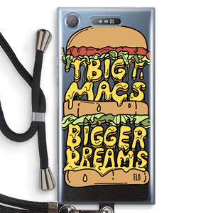 CaseCompany Big Macs Bigger Dreams: Sony Xperia XZ1 Transparant Hoesje met koord