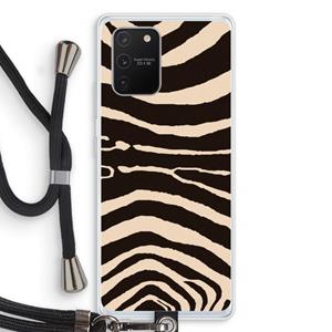 CaseCompany Arizona Zebra: Samsung Galaxy S10 Lite Transparant Hoesje met koord