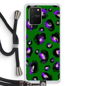 CaseCompany Green Cheetah: Samsung Galaxy S10 Lite Transparant Hoesje met koord