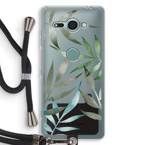 CaseCompany Tropical watercolor leaves: Sony Xperia XZ2 Compact Transparant Hoesje met koord