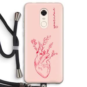 CaseCompany Blooming Heart: Xiaomi Redmi 5 Transparant Hoesje met koord