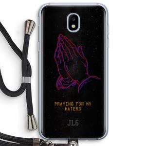CaseCompany Praying For My Haters: Samsung Galaxy J5 (2017) Transparant Hoesje met koord