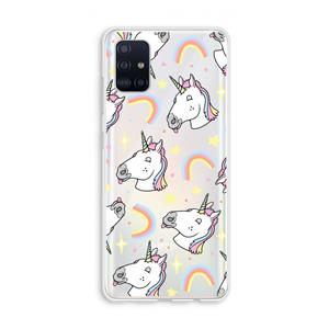 CaseCompany Rainbow Unicorn: Galaxy A51 4G Transparant Hoesje
