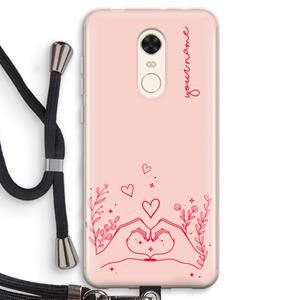 CaseCompany Love is in the air: Xiaomi Redmi 5 Transparant Hoesje met koord