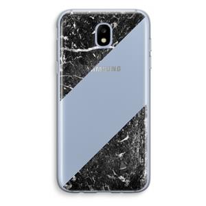 CaseCompany Zwart marmer: Samsung Galaxy J5 (2017) Transparant Hoesje