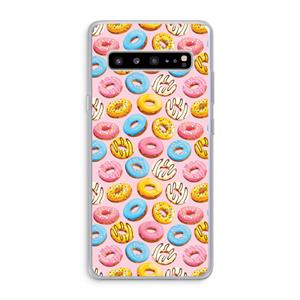 CaseCompany Pink donuts: Samsung Galaxy S10 5G Transparant Hoesje
