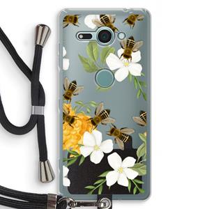 CaseCompany No flowers without bees: Sony Xperia XZ2 Compact Transparant Hoesje met koord