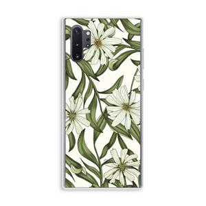 CaseCompany Wit bloemenpatroon: Samsung Galaxy Note 10 Plus Transparant Hoesje