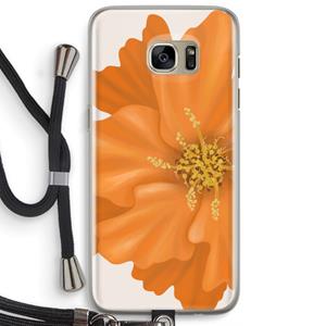CaseCompany Orange Ellila flower: Samsung Galaxy S7 Edge Transparant Hoesje met koord