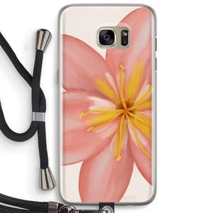 CaseCompany Pink Ellila Flower: Samsung Galaxy S7 Edge Transparant Hoesje met koord