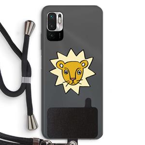 CaseCompany Kleine leeuw: Xiaomi Redmi Note 10 5G Transparant Hoesje met koord