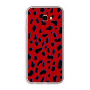 CaseCompany Red Leopard: Samsung Galaxy J4 Plus Transparant Hoesje