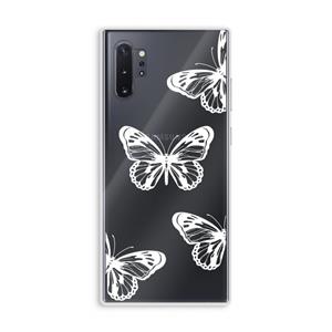 CaseCompany White butterfly: Samsung Galaxy Note 10 Plus Transparant Hoesje