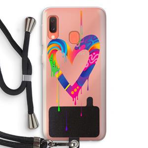 CaseCompany Melts My Heart: Samsung Galaxy A20e Transparant Hoesje met koord