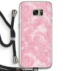 CaseCompany Abstract Painting Pink: Samsung Galaxy S7 Edge Transparant Hoesje met koord