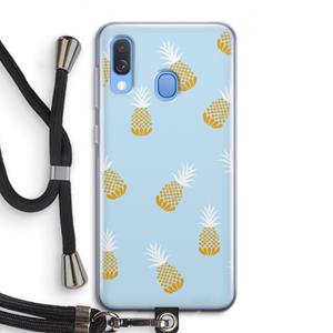 CaseCompany Ananasjes: Samsung Galaxy A40 Transparant Hoesje met koord