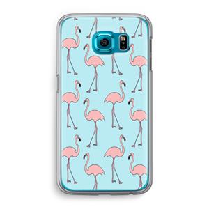 CaseCompany Anything Flamingoes: Samsung Galaxy S6 Transparant Hoesje