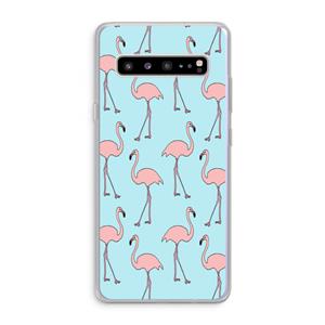CaseCompany Anything Flamingoes: Samsung Galaxy S10 5G Transparant Hoesje