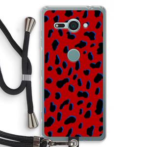 CaseCompany Red Leopard: Sony Xperia XZ2 Compact Transparant Hoesje met koord