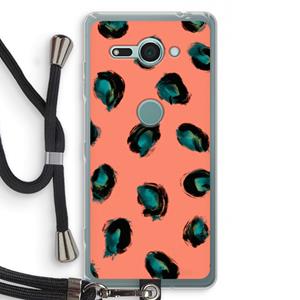 CaseCompany Pink Cheetah: Sony Xperia XZ2 Compact Transparant Hoesje met koord