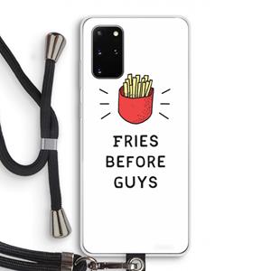 CaseCompany Fries before guys: Samsung Galaxy S20 Plus Transparant Hoesje met koord