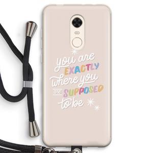 CaseCompany Right Place: Xiaomi Redmi 5 Transparant Hoesje met koord