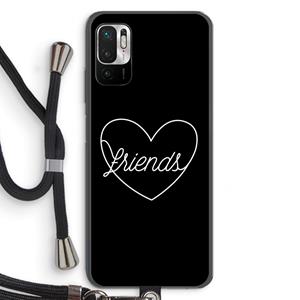CaseCompany Friends heart black: Xiaomi Redmi Note 10 5G Transparant Hoesje met koord