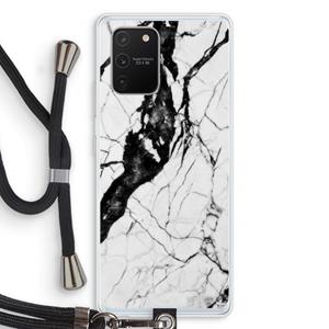 CaseCompany Witte marmer 2: Samsung Galaxy S10 Lite Transparant Hoesje met koord