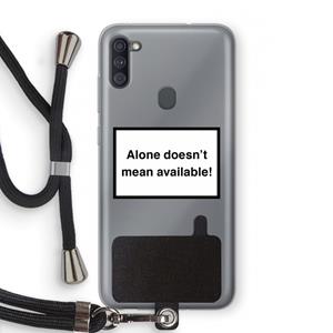 CaseCompany Alone: Samsung Galaxy A11 Transparant Hoesje met koord