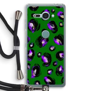 CaseCompany Green Cheetah: Sony Xperia XZ2 Compact Transparant Hoesje met koord