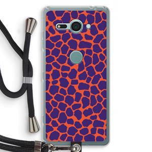 CaseCompany Purple Giraffe: Sony Xperia XZ2 Compact Transparant Hoesje met koord