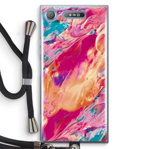 CaseCompany Pastel Echoes: Sony Xperia XZ1 Transparant Hoesje met koord