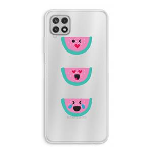 CaseCompany Smiley watermeloen: Samsung Galaxy A22 4G Transparant Hoesje