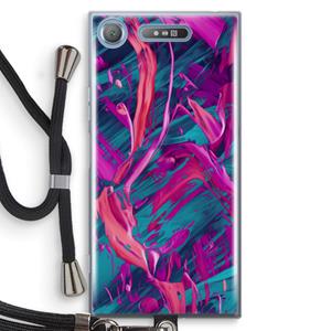 CaseCompany Pink Clouds: Sony Xperia XZ1 Transparant Hoesje met koord