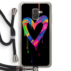 CaseCompany Melts My Heart: Samsung Galaxy A8 (2018) Transparant Hoesje met koord