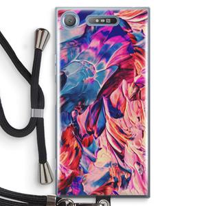 CaseCompany Pink Orchard: Sony Xperia XZ1 Transparant Hoesje met koord