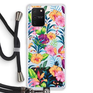 CaseCompany Tropisch 2: Samsung Galaxy S10 Lite Transparant Hoesje met koord
